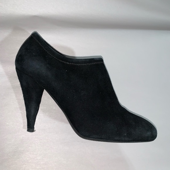 PRADA size 35.5 black suede side zip ANKLE BOOTIES - Picture 1 of 12